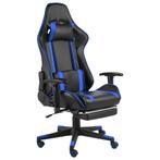 vidaXL Gamestoel draaibaar met voetensteun PVC blauw, Verzenden, Nieuw, Blauw