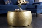 Ronde salontafel ORIENT III 60cm goud metaal gehamerd, Huis en Inrichting, Tafels | Salontafels, Ophalen of Verzenden, Nieuw