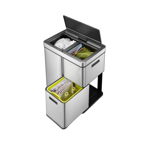 EKO Mirage recycler plus sensor 30+15+15 ltr - Mat RVS, Huis en Inrichting, Woonaccessoires | Prullenbakken, Nieuw, Verzenden