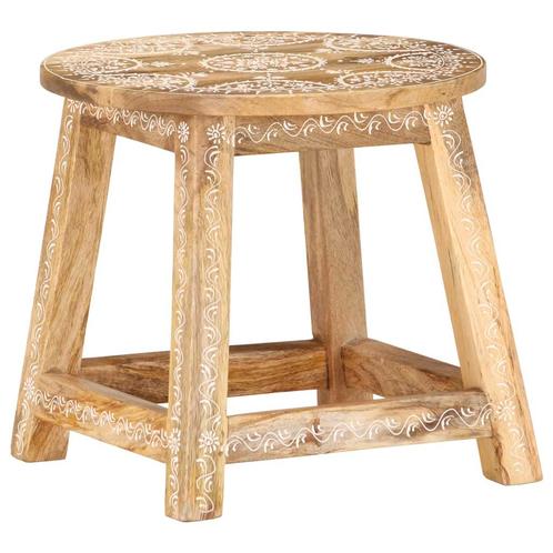 vidaXL Kruk handgeschilderd 38x38x35 cm massief mangohout, Huis en Inrichting, Barkrukken, Nieuw, Verzenden