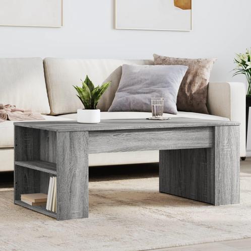 vidaXL Salontafel 102x55x42 cm bewerkt hout grijs sonoma, Huis en Inrichting, Tafels | Salontafels, 100 tot 150 cm, Nieuw, Overige houtsoorten