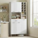 TRUUSK Keukenkast met Open Planken en Wijnrek - Voorraadkast, Verzenden, Nieuw