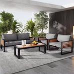3-Delige Rotan Loungeset – Hoekbank, Tafel &amp; Kussens, Tuin en Terras, Tuinsets en Loungesets, Verzenden, Nieuw