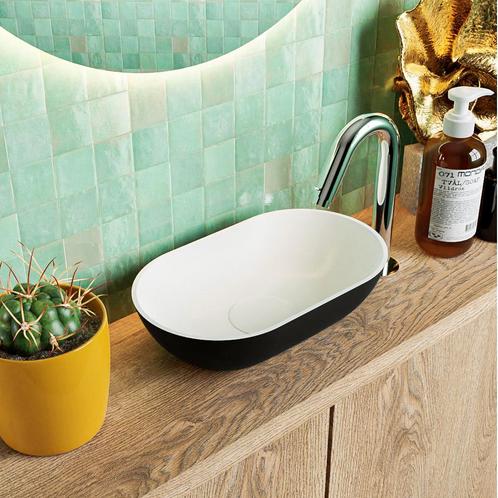 MONDIAZ POOLE solid surface opzetkom kleur Urban | Talc., Doe-het-zelf en Verbouw, Sanitair, Overige typen, Nieuw, Ophalen of Verzenden