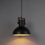 Qazqa industriële hanglamp, donkergrijs met mango houten..., Ophalen of Verzenden, Nieuw in verpakking, Verlichting