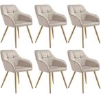 Eetkamerstoel Marilyn, fluweellook, gecapitonneerd - taupe/g, Huis en Inrichting, Stoelen, Verzenden, Nieuw