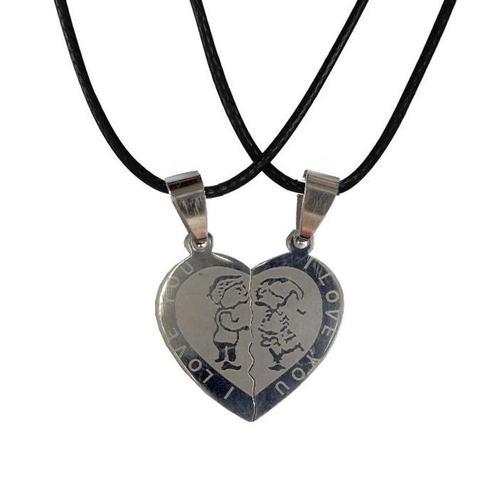 Fako Bijoux® - Vriendschapsketting - RVS - Hart - I Love You, Sieraden, Tassen en Uiterlijk, Kettingen, Verzenden