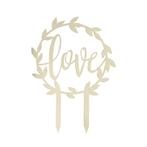 Gouden Taarttopper Love 20cm, Hobby en Vrije tijd, Feestartikelen, Verzenden, Nieuw