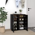 vidaXL Schoenenkasten 2 st 32x35x70 cm spaanplaat zwart, Verzenden, Nieuw