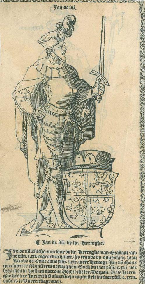 Portrait of John IV, Duke of Brabant and Lothier, Antiek en Kunst, Kunst | Etsen en Gravures