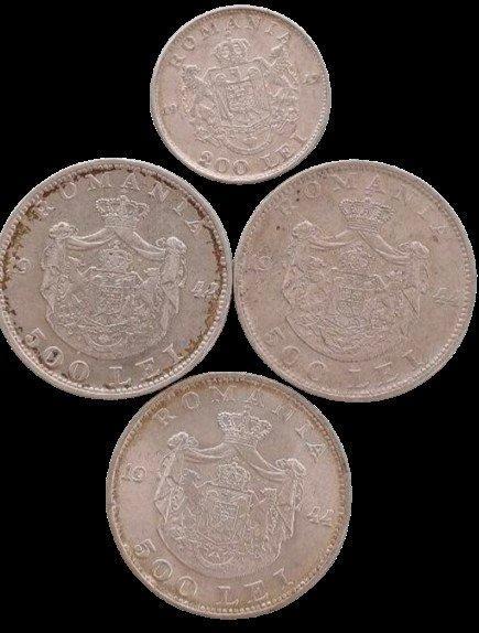 Roemenië. Mihai I. Lot of 4 coins, including 3 x 500 lei, Postzegels en Munten, Munten | Europa | Niet-Euromunten