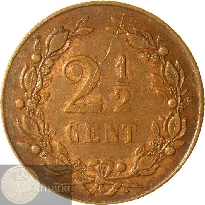 Nederland. Wilhelmina. 2 1/2 Cent 1898 op een te licht, Postzegels en Munten, Munten | Nederland
