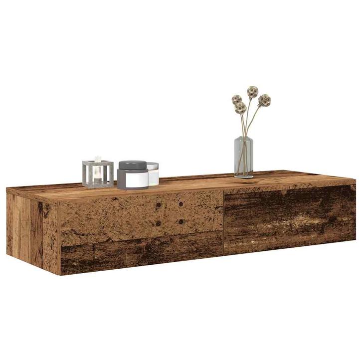 vidaXL Wandschap met lades 100x36x19 cm bewerkt hout oud, Huis en Inrichting, Woonaccessoires | Wandplanken en Boekenplanken, Nieuw