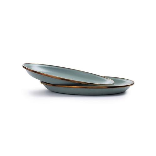 BAREBONES - SMALL PLATE/ENAMEL/SET 2 PCS GREEN 22CM, Caravans en Kamperen, Kampeeraccessoires, Ophalen of Verzenden