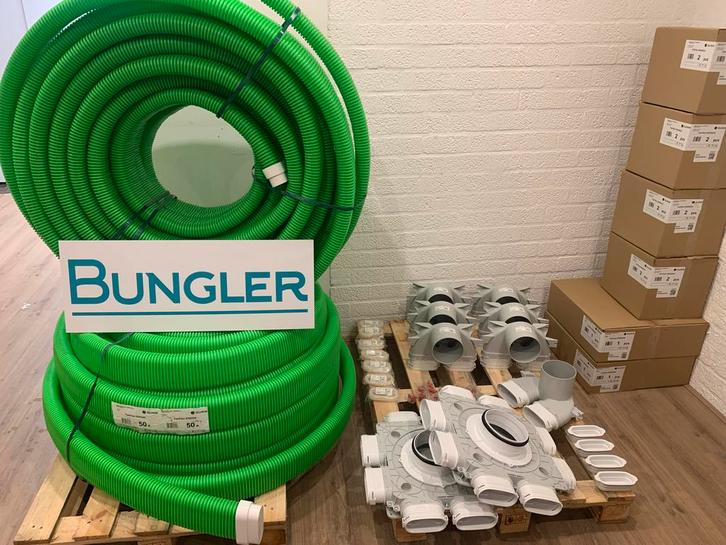 WTW Set ovaal verdeelsysteem ( Ubbink Vent-axia Zehnder ), Doe-het-zelf en Verbouw, Ventilatie en Afzuiging, Ventilator en Afzuiger