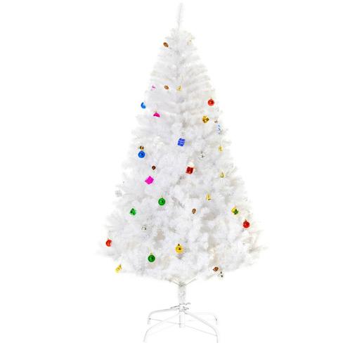 Kunstmatige Kerstboom 180cm Met Stand En Decor In Wit, Ideaa, Diversen, Kerst, Nieuw, Verzenden