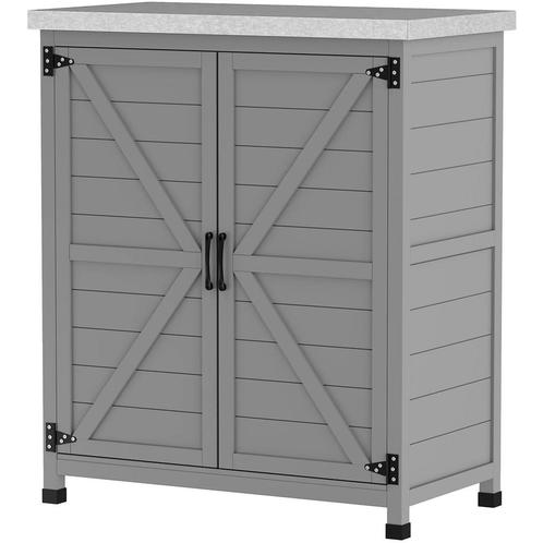 TRUUSK Houten Tuinkast - Weerbestendig - Met Werkblad - Dubb, Tuin en Terras, Bergingen en Tuinkasten, Nieuw, Verzenden