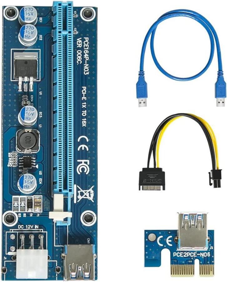 PCI-E PCI Express Riser - 6-pins aangedreven - VER 006C, Verzamelen, Ansichtkaarten | Themakaarten, Verzenden