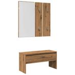 vidaXL Halmeubelset bewerkt hout artisanaal eikenkleur, Verzenden, Nieuw