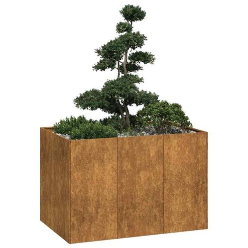 vidaXL Plantenbak roestig 120x80x80 cm weervast staal, Tuin en Terras, Bloembakken en Plantenbakken, Nieuw, Metaal, Verzenden