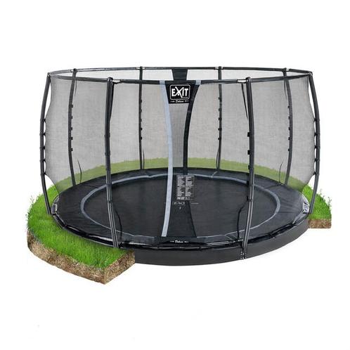 Outlet | EXIT Trampoline Dynamic Flatground Zwart - Ø 366..., Kinderen en Baby's, Speelgoed | Buiten | Trampolines, Nieuw, Ophalen of Verzenden