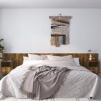 vidaXL Hoofdbord met kastjes bewerkt hout gerookt, Huis en Inrichting, Verzenden, Nieuw, Bruin, Hout