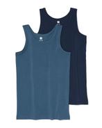 HEMA Kinder hemden basic stretch katoen - 2 stuks blauw, Verzenden, Nieuw
