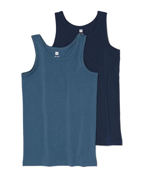 HEMA Kinder hemden basic stretch katoen - 2 stuks blauw, Kinderen en Baby's, Kinderkleding | Overige, Nieuw, Verzenden