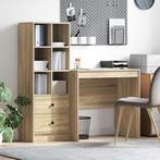 vidaXL Bureau met opbergruimte bewerkt hout sonoma, Huis en Inrichting, Verzenden, Nieuw, 50 tot 100 cm, Minder dan 100 cm