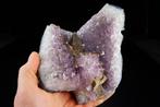 meer dan 1 kg! TOP AMETHIST cluster met CALCITE fluorescente, Verzamelen, Mineralen en Fossielen