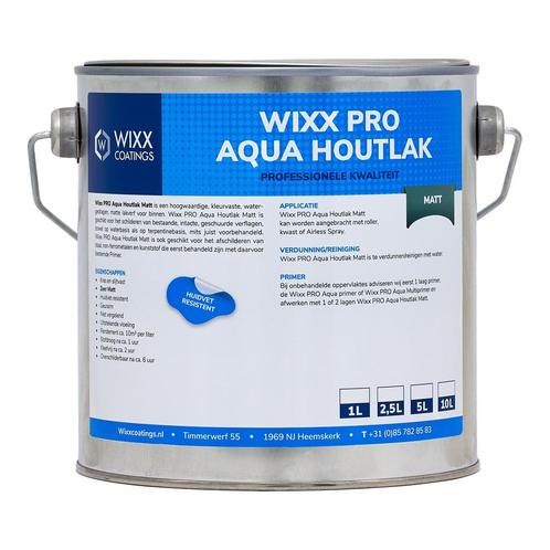 Wixx PRO Aqua Houtlak Matt RAL 9005 | Gitzwart 10L, Doe-het-zelf en Verbouw, Verf, Beits en Lak, Lak, Zwart, Nieuw, 5 tot 10 liter