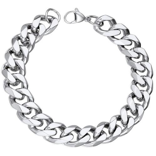 Fako Bijoux® - Schakelarmband Gourmet - Cuban Link - Staal -, Sieraden, Tassen en Uiterlijk, Armbanden, Verzenden