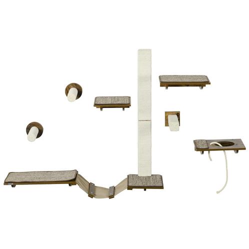 TRUUSK Katten Klimmuur Set 8-delig Kattenmeubilair Met Krabp, Dieren en Toebehoren, Katten-accessoires, Nieuw, Verzenden