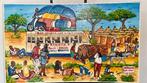 Schilderij Taxi-brousse en dorpsleven – Afrikaanse