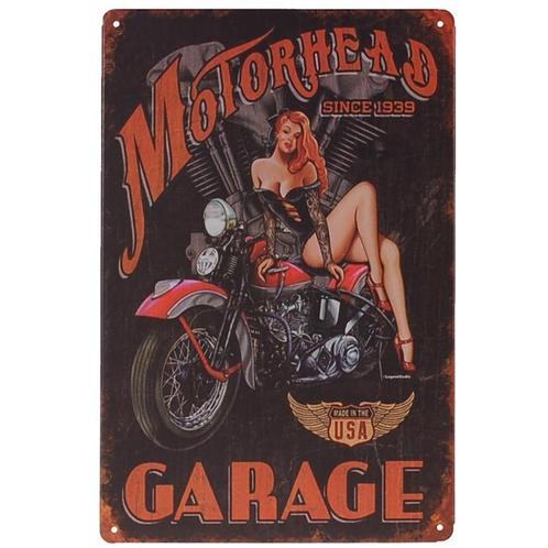 Metalen plaatje - Motorhead Garage NIEUW, Huis en Inrichting, Woonaccessoires | Tekstborden en Spreuken, Nieuw, Ophalen of Verzenden