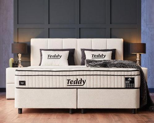 Opberg boxspring Teddy Beige - 160x200 cm, Huis en Inrichting, Slaapkamer | Boxsprings, Beige, Nieuw, Verzenden