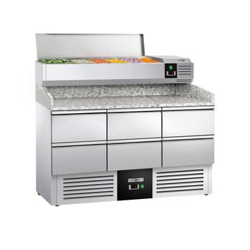 GGM Gastro | Pizza koelwerkbank PREMIUM - 1400x700mm - met 6 beschikbaar voor biedingen