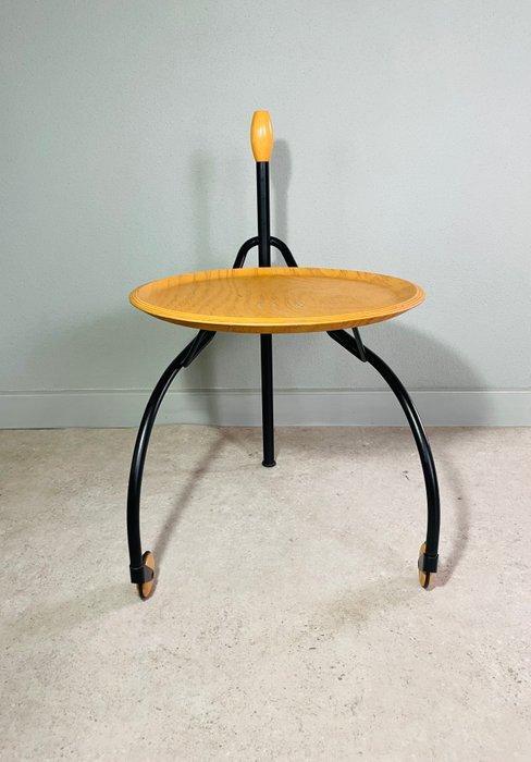 Bijzettafel - Beuken, Metaal - Vintage bijzettafel jaren 90, Antiek en Kunst, Kunst | Designobjecten