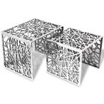 Zilveren Bijzettafels (2 stuks) : Tweedekansje! OP=OP, Huis en Inrichting, Minder dan 45 cm, Minder dan 55 cm, Metaal of Aluminium