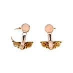 Gouden vintage entourage oorclips met granaat 14 krt, Ophalen of Verzenden, Nieuw