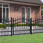 vidaXL Poort met spijlpunten 103x120 cm gepoedercoat staal, Verzenden, Nieuw