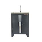 Werkplaatskast matzwart met 2 deuren inclusief zeeppomp, RVS, Doe-het-zelf en Verbouw, Werkbanken, Ophalen of Verzenden, Nieuw