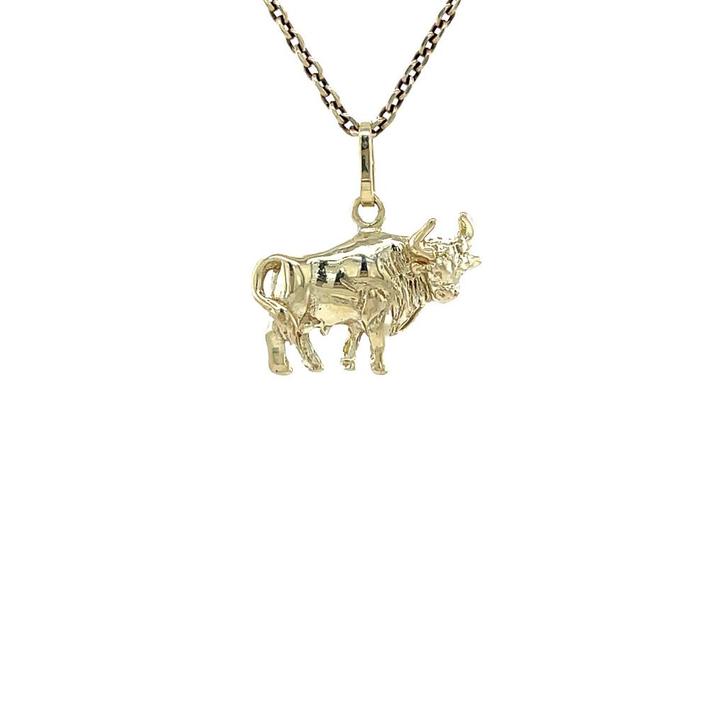 Gouden vintage stier hanger 14 krt, Sieraden, Tassen en Uiterlijk, Kettinghangers, Nieuw, Ophalen of Verzenden