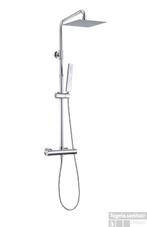 Regendoucheset BWS Thermostatisch Square met Handdouche, Ophalen of Verzenden, Nieuw, Chroom, Kraan