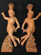sculptuur, Antichi Cherubini Legno 40 cm, circa 1900 - 40 cm, Antiek en Kunst