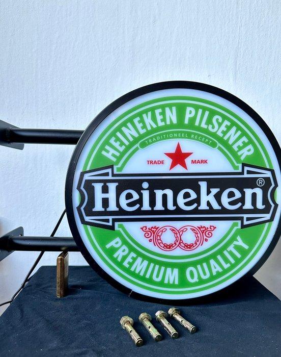 Met ophang bouten - No reserve-Dubbelzijdig Heineken, Antiek en Kunst, Antiek | Wandborden en Tegels