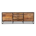 Dressoir Mangohout Lowen 210 cm, Huis en Inrichting, Kasten | Dressoirs, Verzenden, Nieuw, 200 cm of meer, Industriële meubels