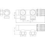 Riko Set Theromstatisch Onderblok Haaks-Links Mat Zwart, Doe-het-zelf en Verbouw, Verwarming en Radiatoren, Ophalen of Verzenden