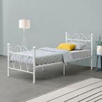 Metalen bedframe Apolda met bedbodem wit 90x200 cm, Huis en Inrichting, Slaapkamer | Bedden, Verzenden, Nieuw