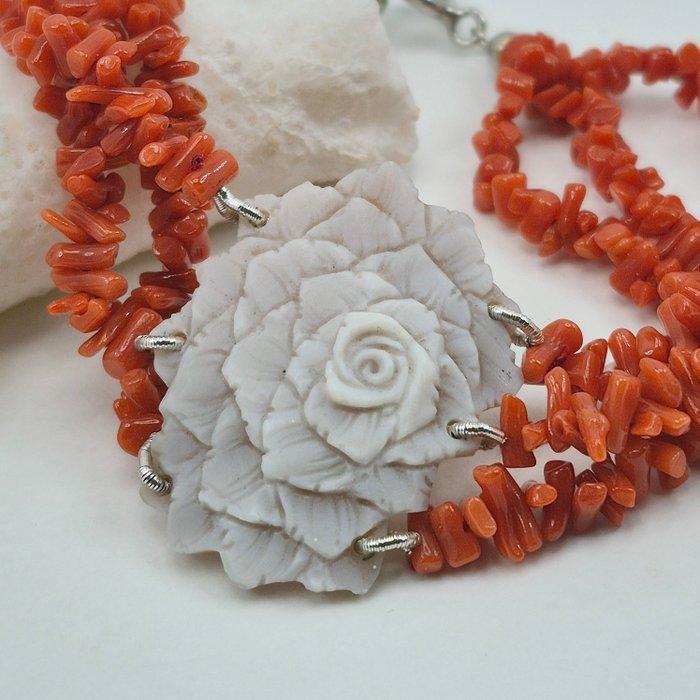 Bloedkoraal - Zilver - Armband - Middellandse Zee Koralen, Antiek en Kunst, Curiosa en Brocante